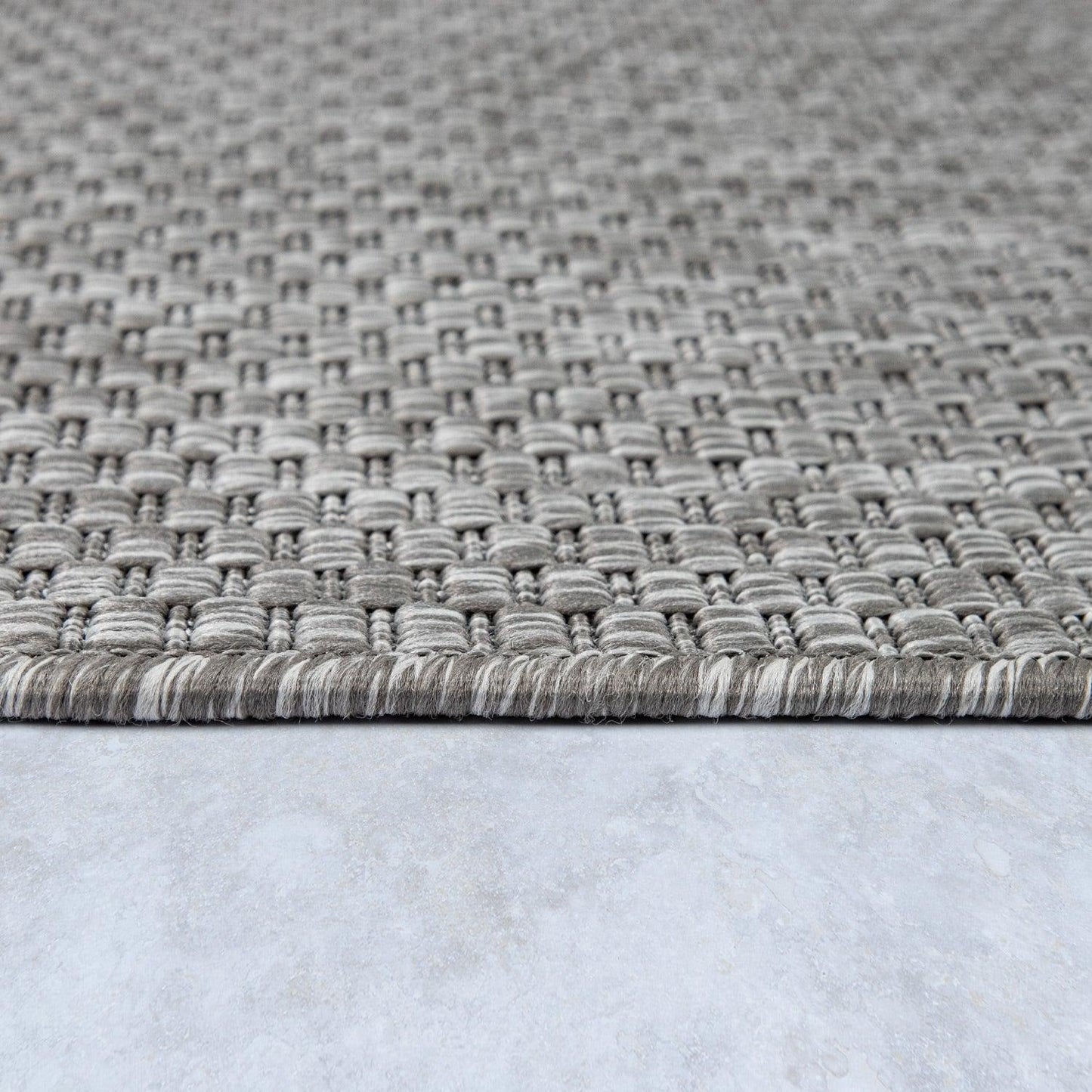 Solid Outdoor Rug for Patio or Balcony weatherproof in Mottled Grey-1