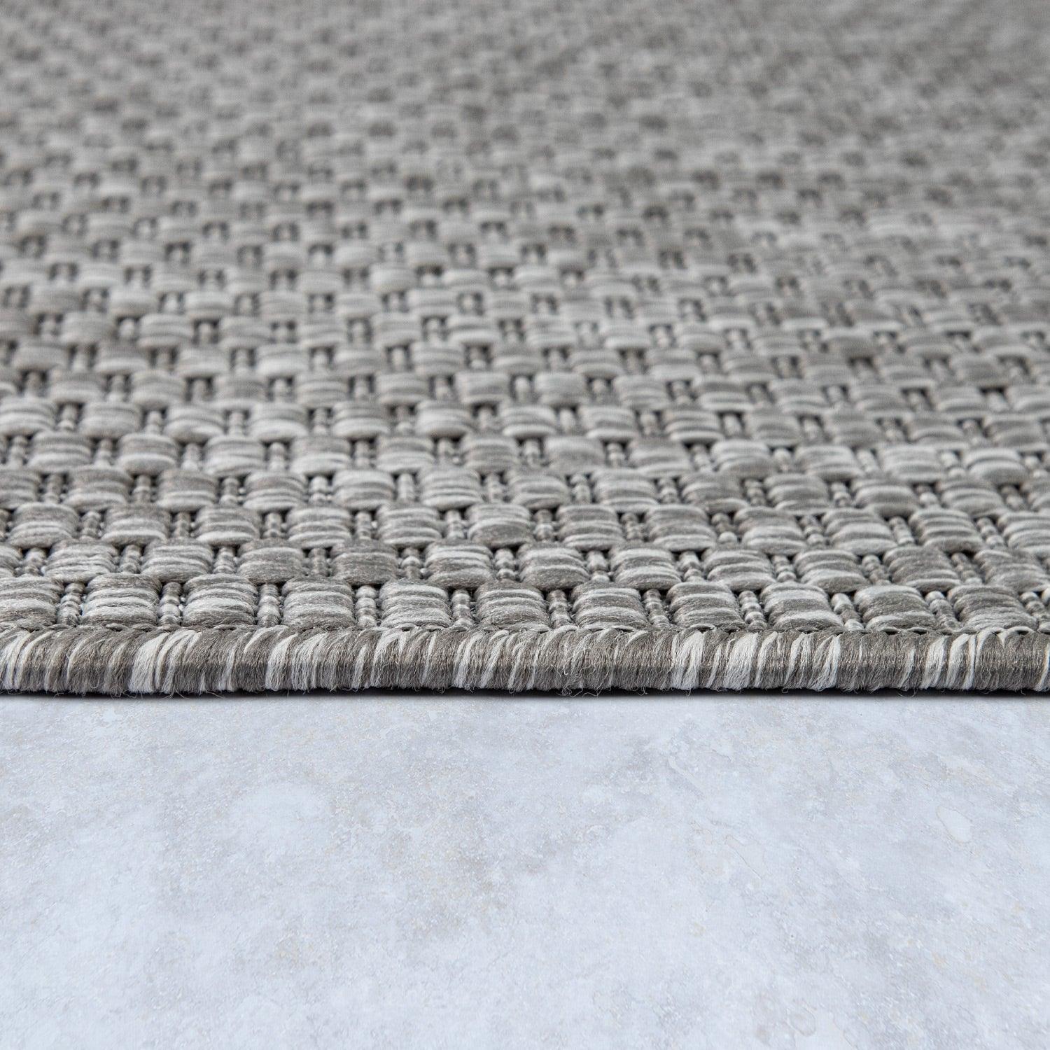 Solid Outdoor Rug for Patio or Balcony weatherproof in Mottled Grey-1