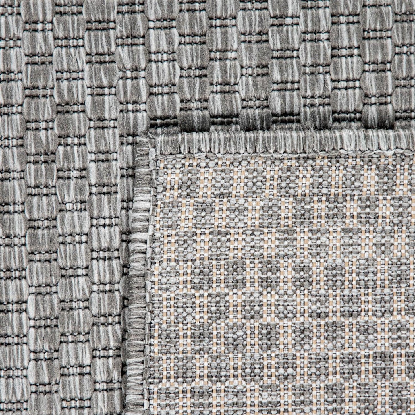 Solid Outdoor Rug for Patio or Balcony weatherproof in Mottled Grey-2
