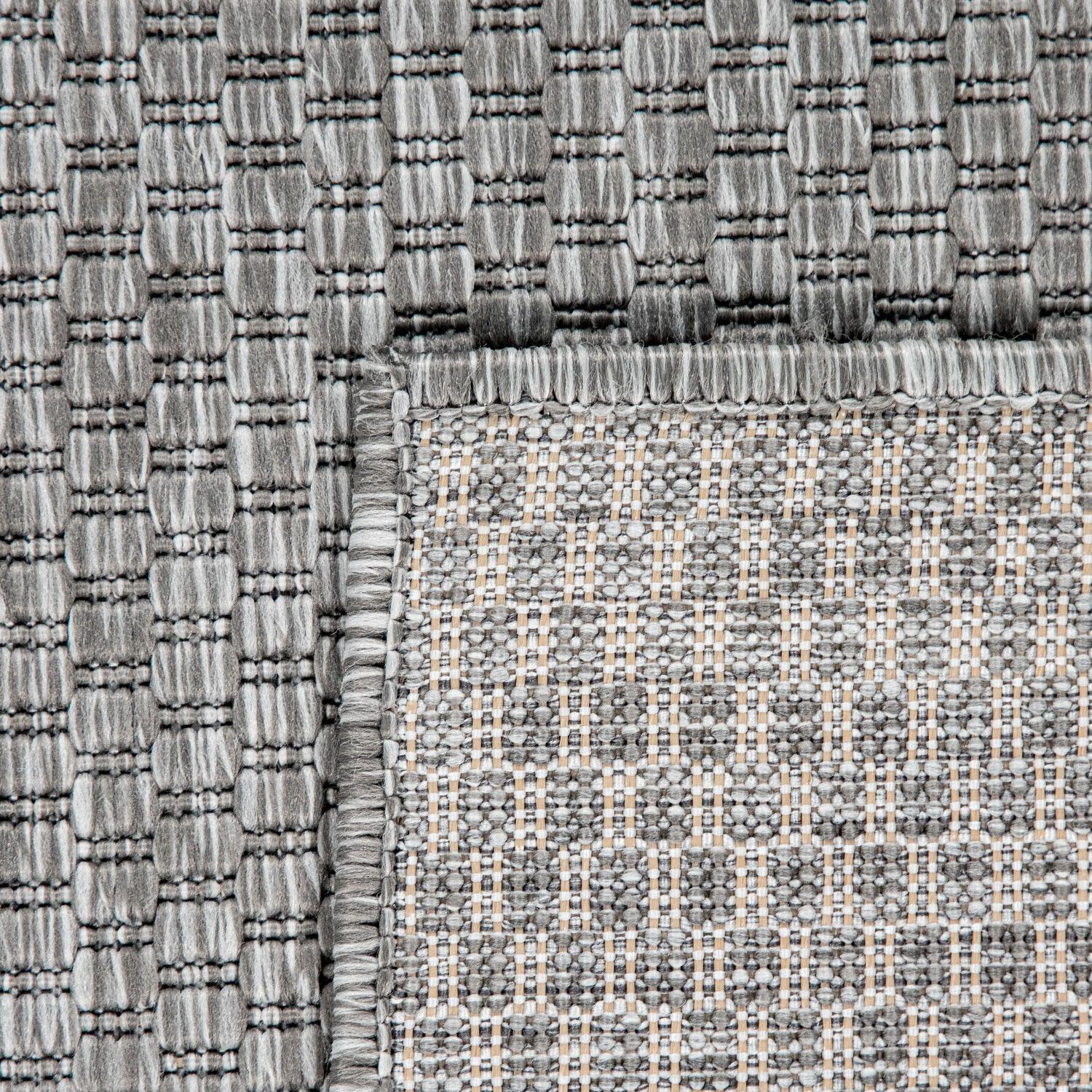 Solid Outdoor Rug for Patio or Balcony weatherproof in Mottled Grey-2