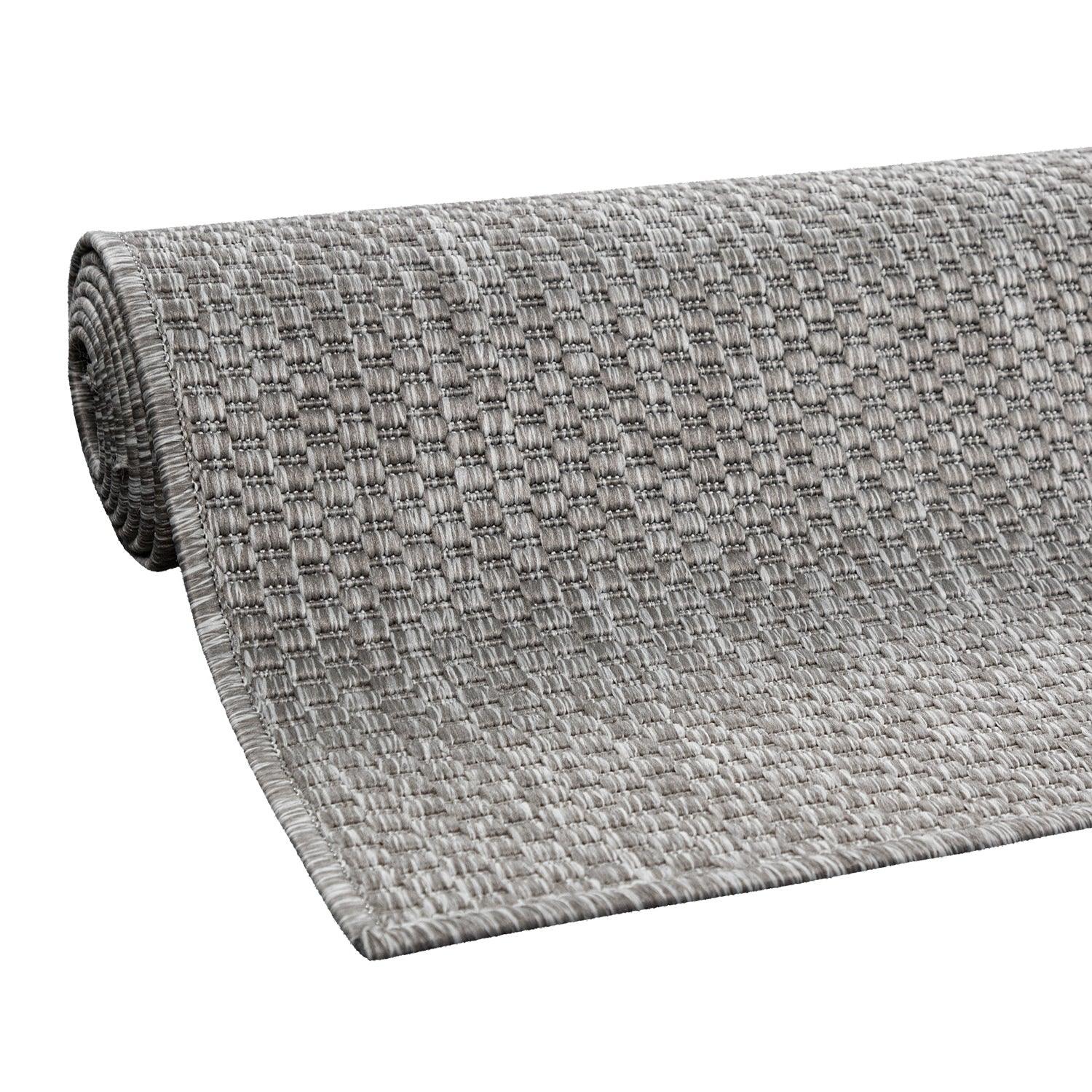 Solid Outdoor Rug for Patio or Balcony weatherproof in Mottled Grey-3