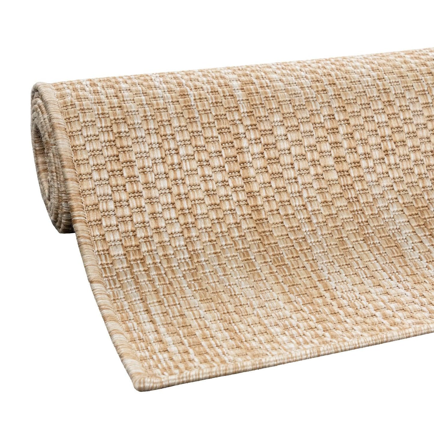 Solid Outdoor Rug for Patio or Balcony weatherproof Mottled Light-Brown Beige-3