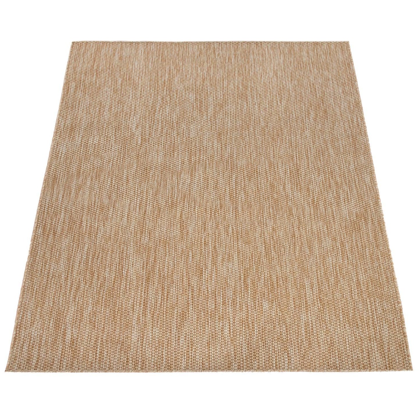 Solid Outdoor Rug for Patio or Balcony weatherproof Mottled Light-Brown Beige-4