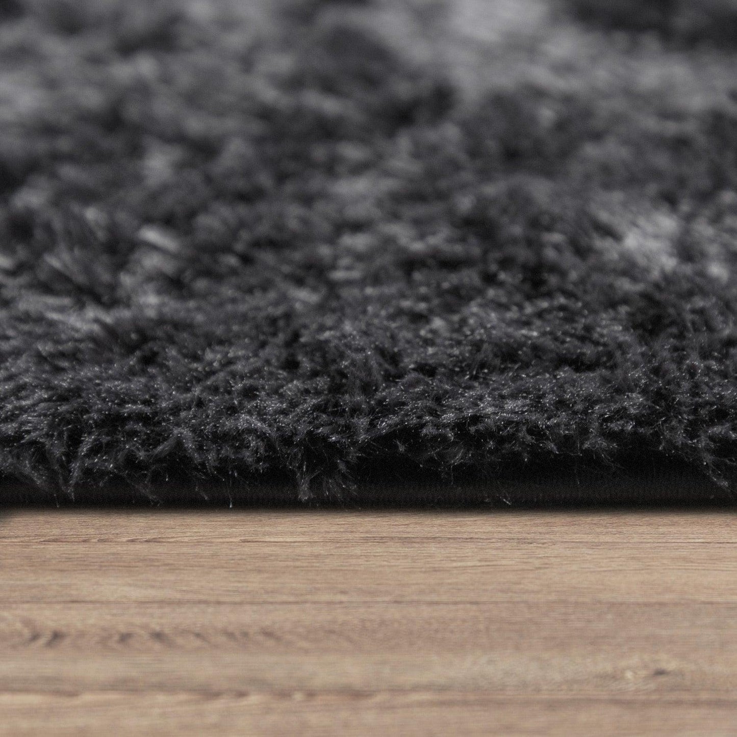Solid Shag Rug Silky Soft & Fluffy In Black-2