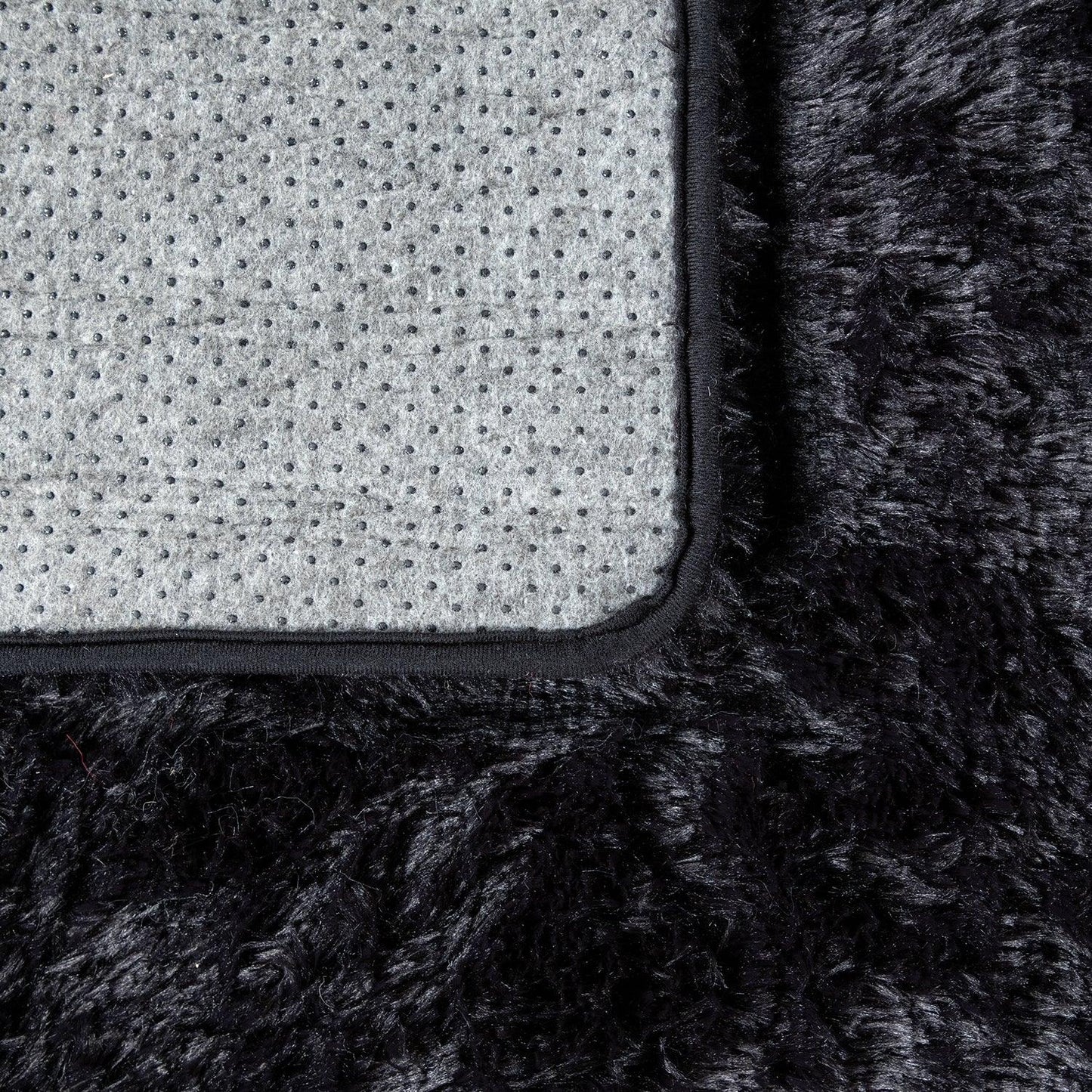 Solid Shag Rug Silky Soft & Fluffy In Black-3