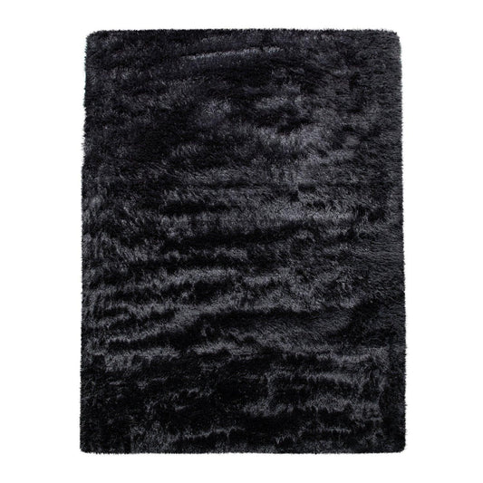 Solid Shag Rug Silky Soft & Fluffy In Black-0