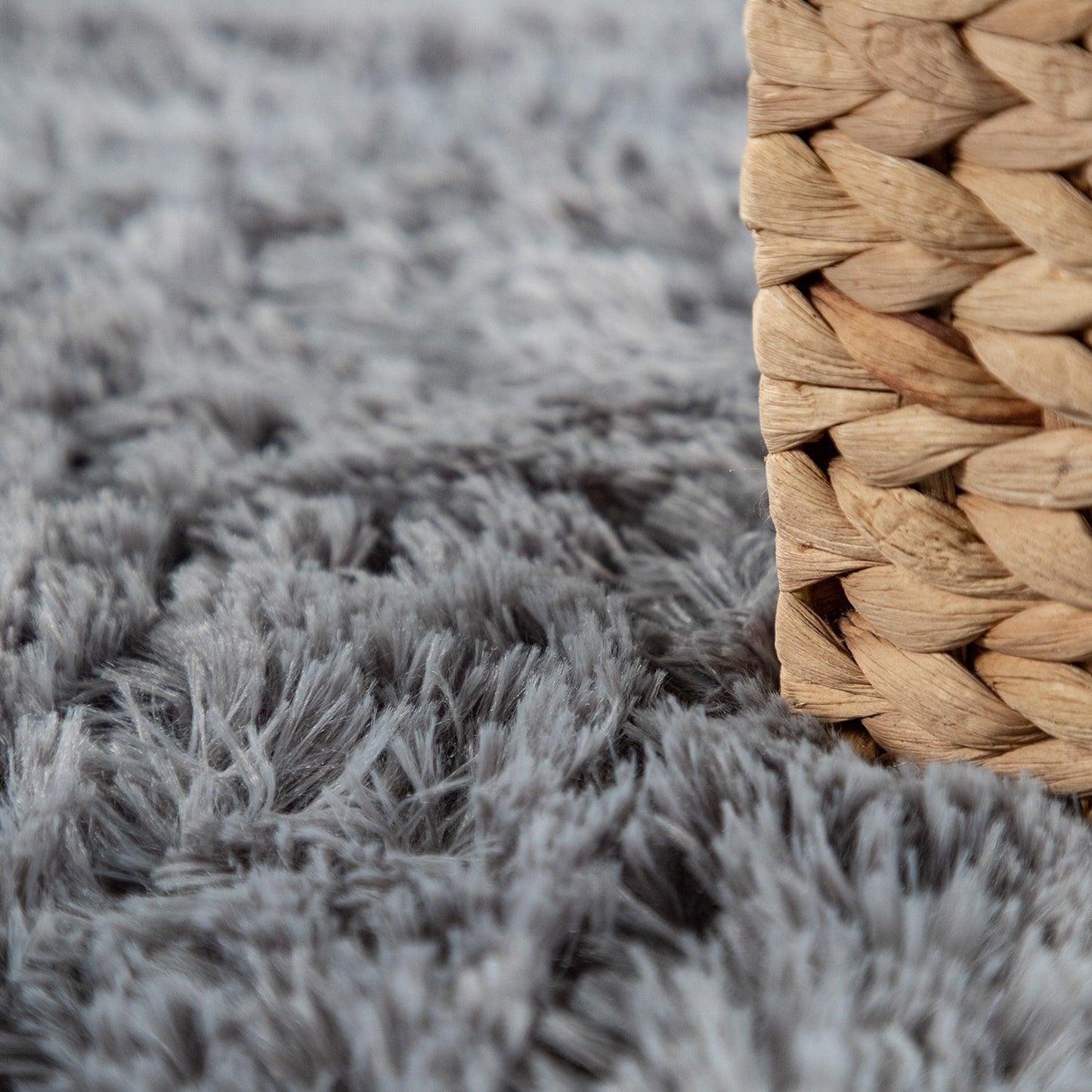 Solid Shag Rug Silky Soft & Fluffy In Grey-1
