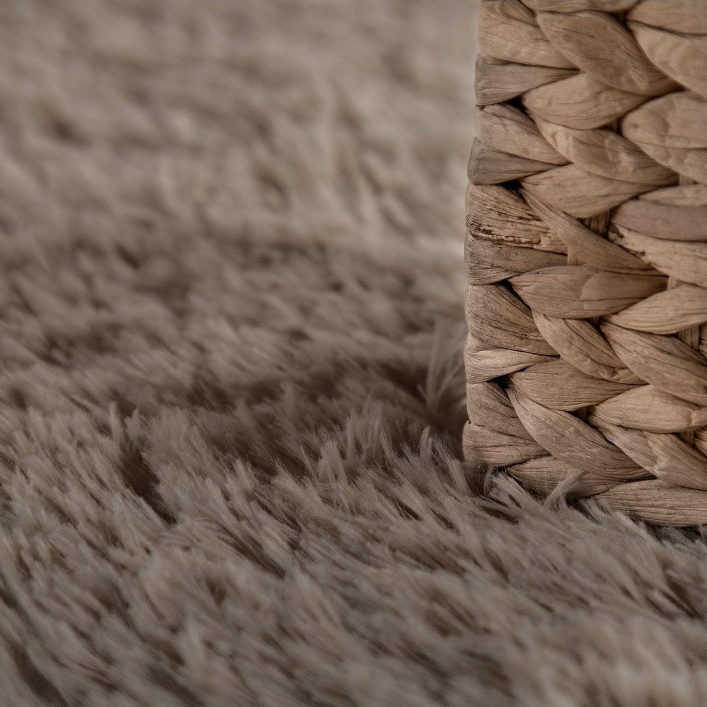 Solid Shag Rug Silky Soft & Fluffy In Light-Brown-2