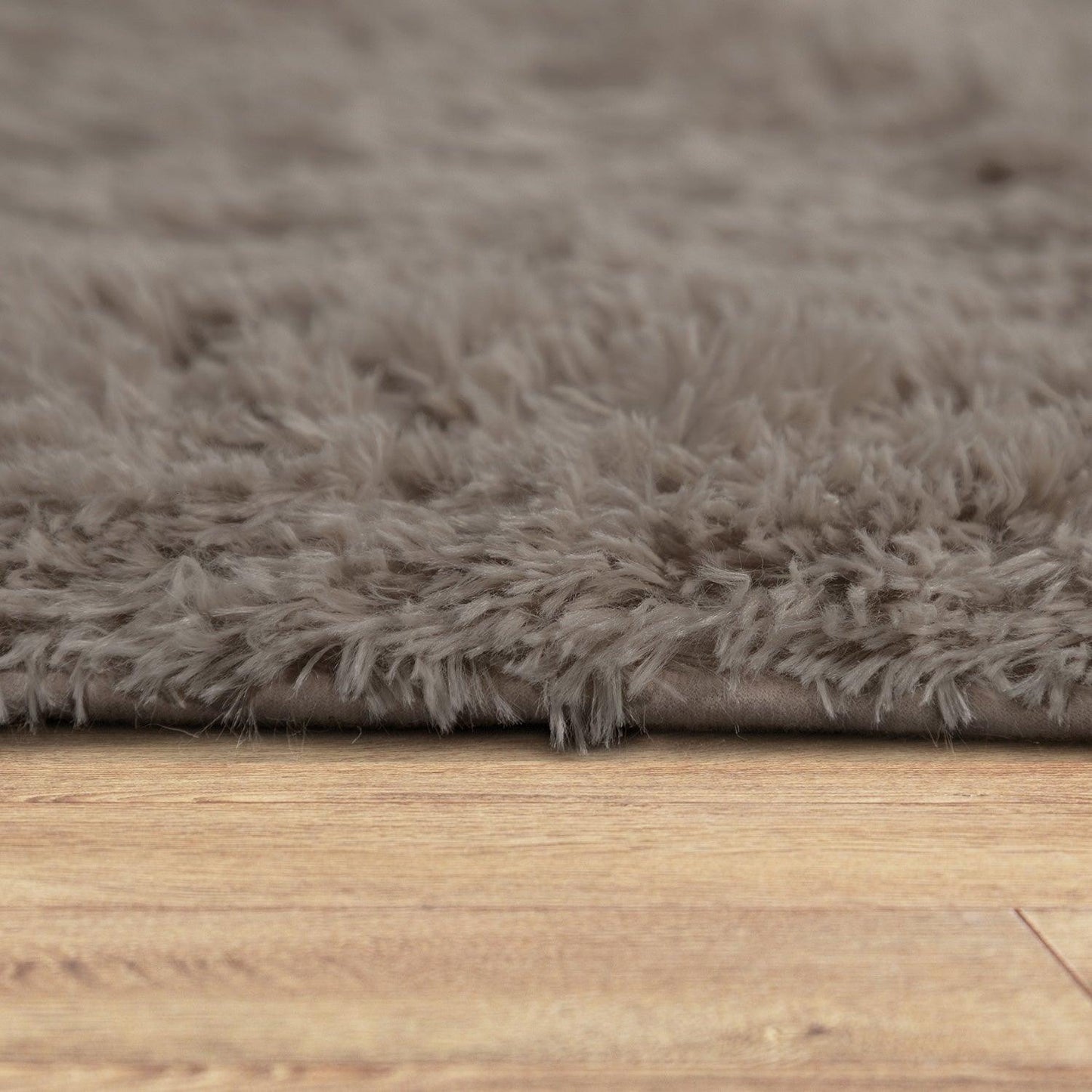 Solid Shag Rug Silky Soft & Fluffy In Light-Brown-1