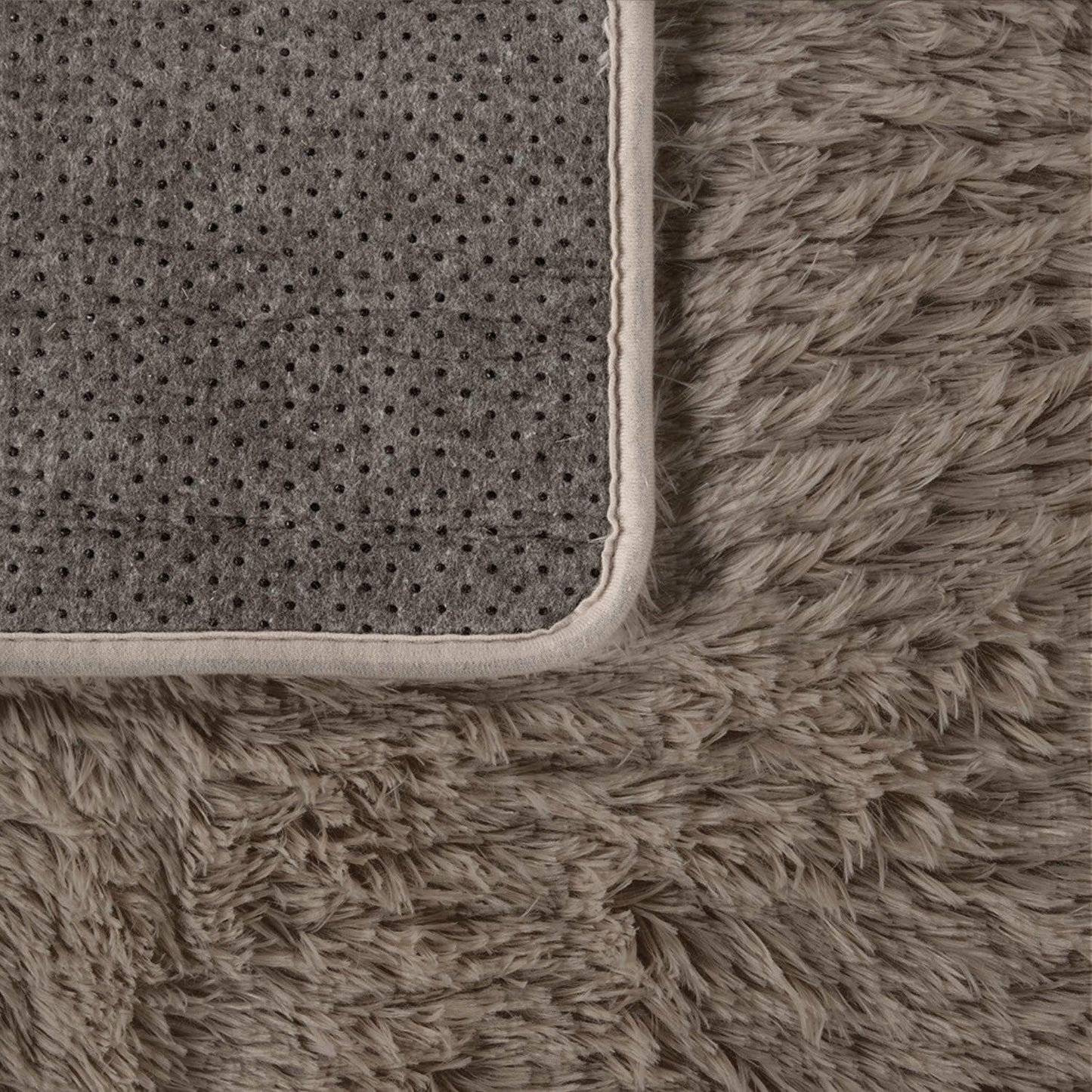 Solid Shag Rug Silky Soft & Fluffy In Light-Brown-3
