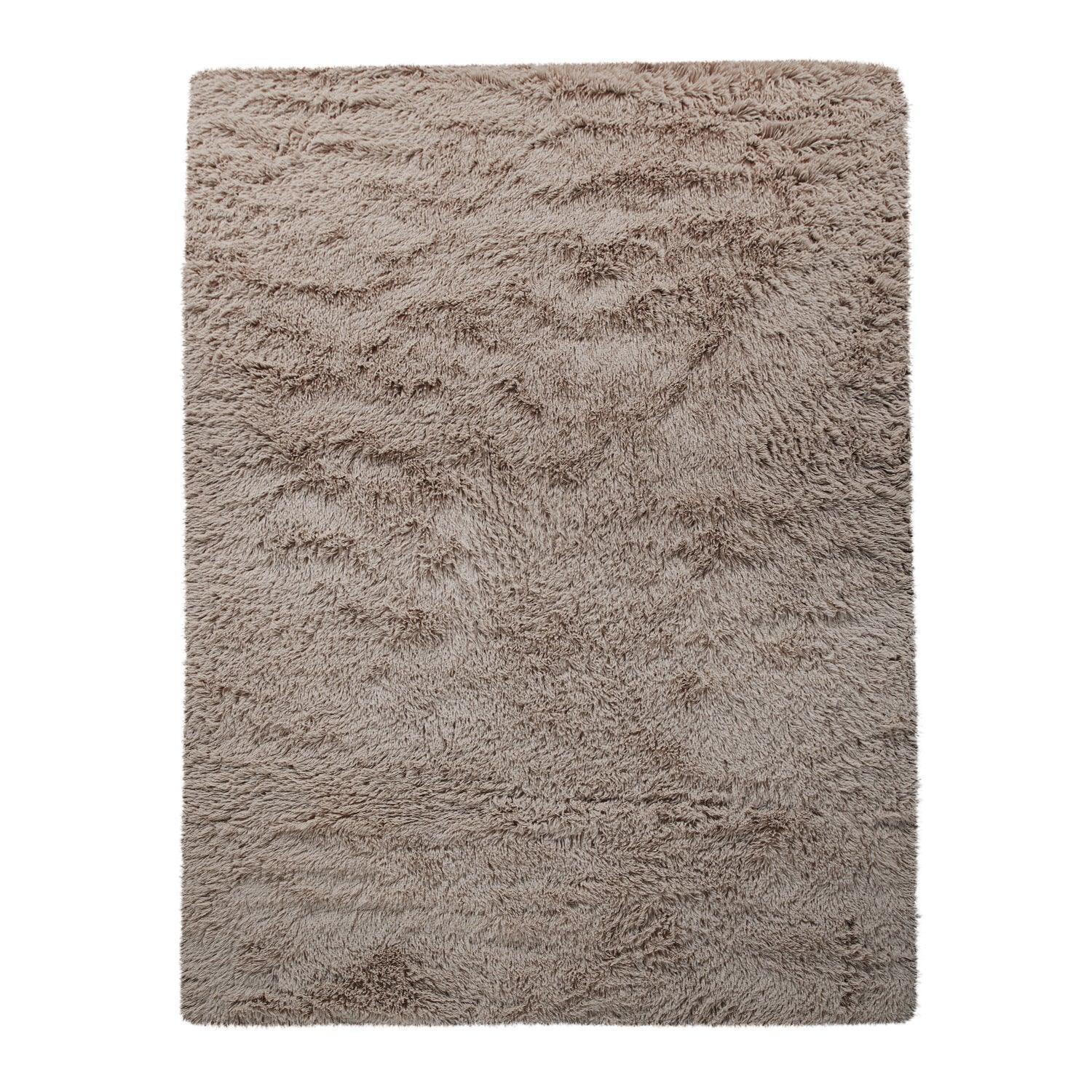 Solid Shag Rug Silky Soft & Fluffy In Light-Brown-0