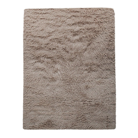Solid Shag Rug Silky Soft & Fluffy In Light-Brown-0