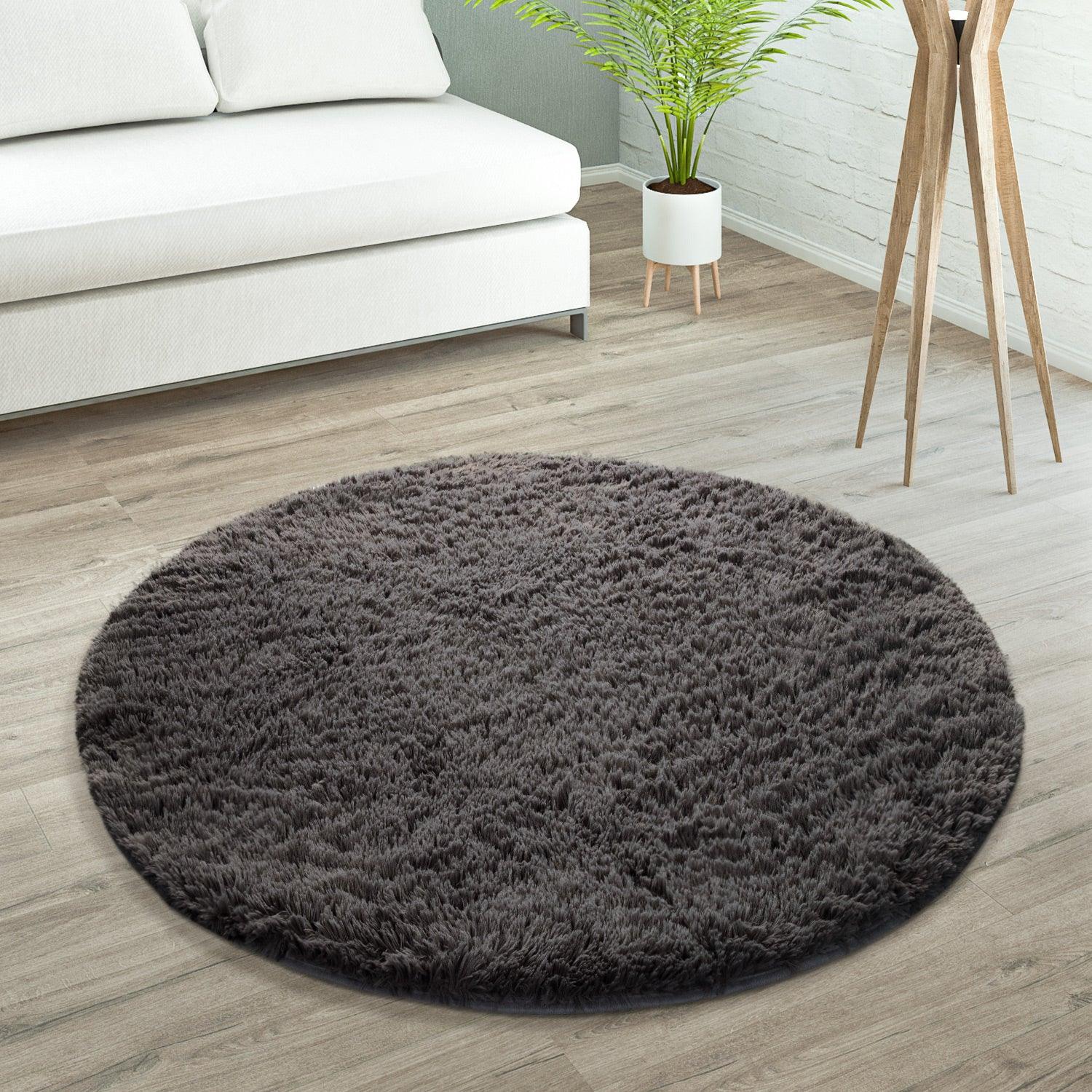 Solid Shag Rug Silky Soft & Fluffy In Light-Brown-4