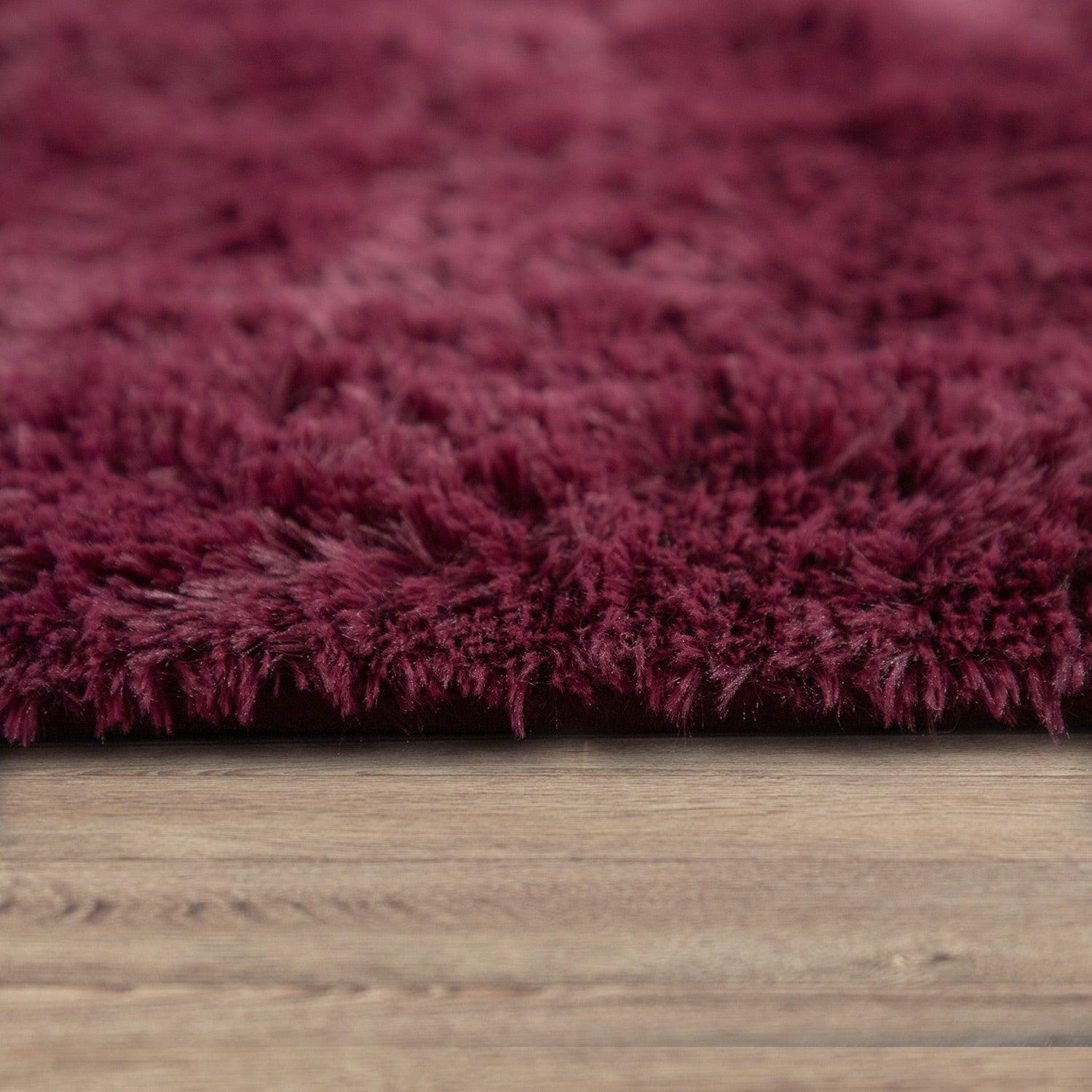 Solid Shag Rug Silky Soft & Fluffy In Purple-2