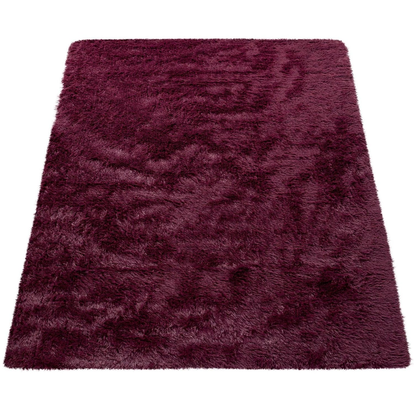 Solid Shag Rug Silky Soft & Fluffy In Purple-0