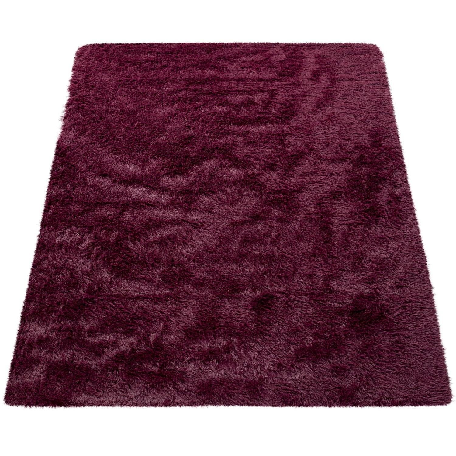 Solid Shag Rug Silky Soft & Fluffy In Purple-0