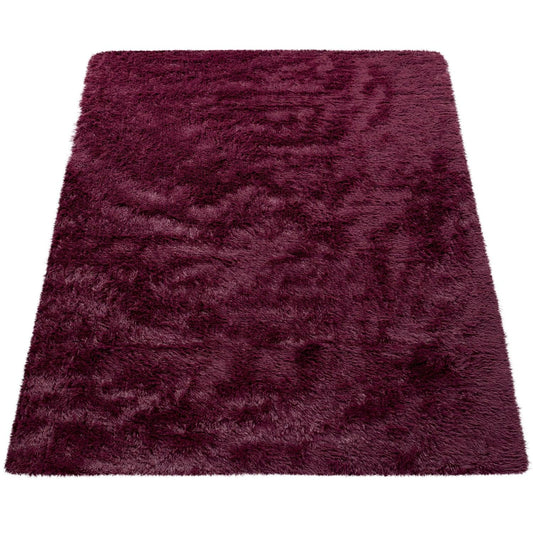 Solid Shag Rug Silky Soft & Fluffy In Purple-0
