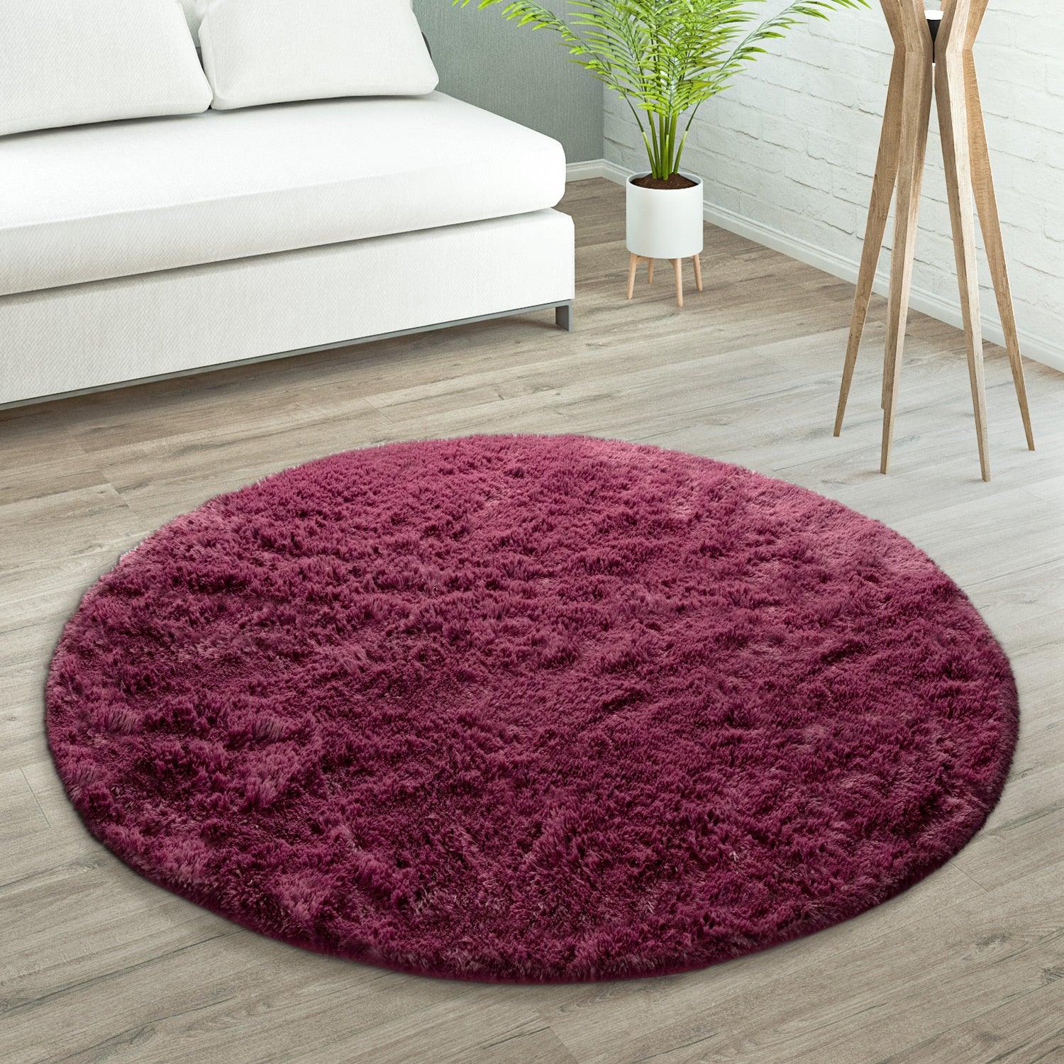 Solid Shag Rug Silky Soft & Fluffy In Purple-4