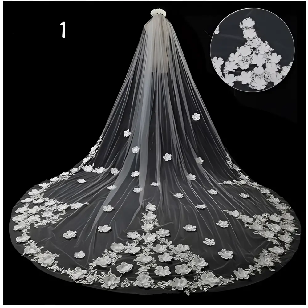 Sparkling Wide Style Bridal Wedding Dress Veil