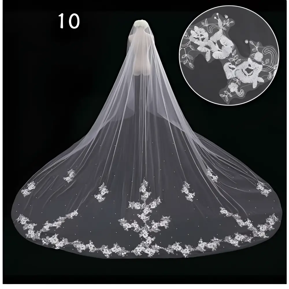 Sparkling Wide Style Bridal Wedding Dress Veil