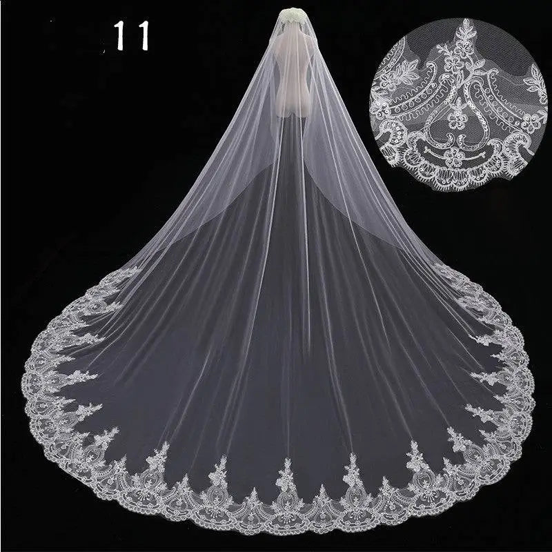Sparkling Wide Style Bridal Wedding Dress Veil