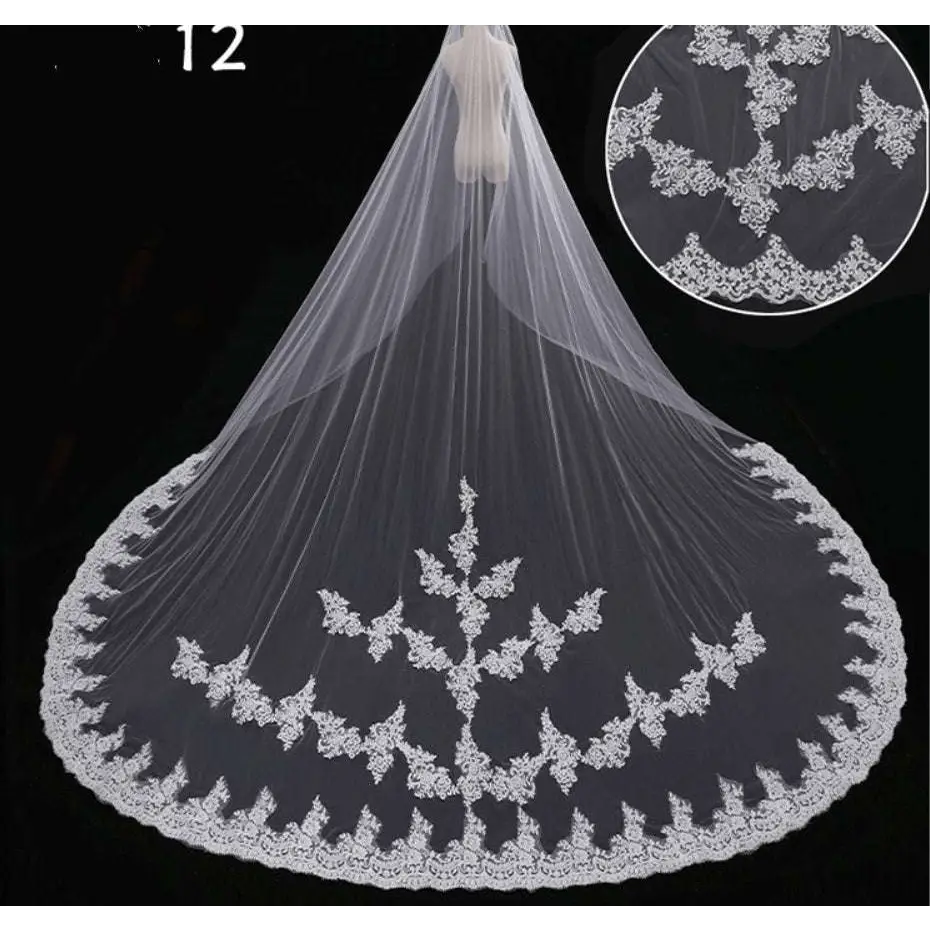 Sparkling Wide Style Bridal Wedding Dress Veil
