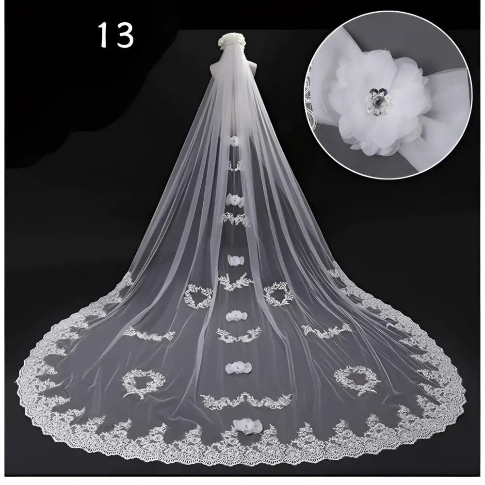 Sparkling Wide Style Bridal Wedding Dress Veil