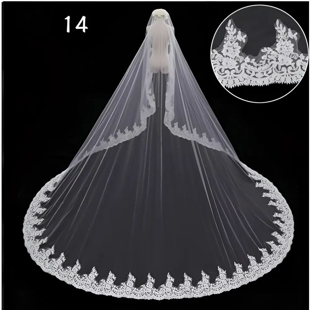 Sparkling Wide Style Bridal Wedding Dress Veil