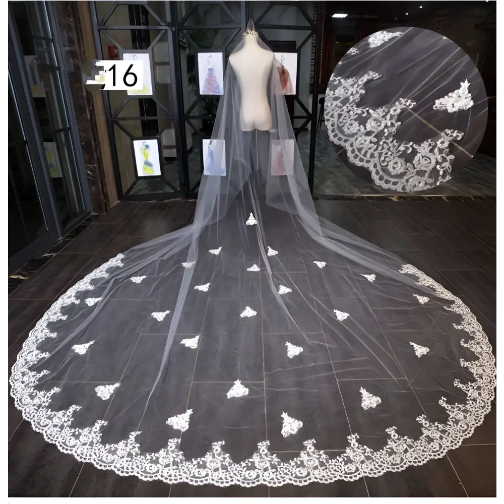 Sparkling Wide Style Bridal Wedding Dress Veil