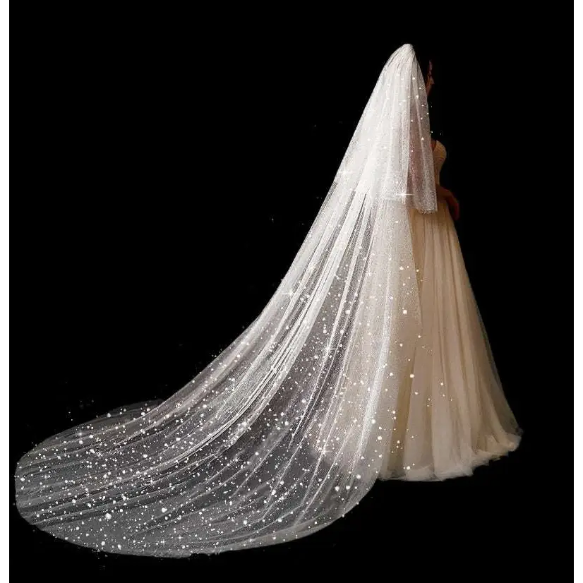 Sparkling Wide Style Bridal Wedding Dress Veil