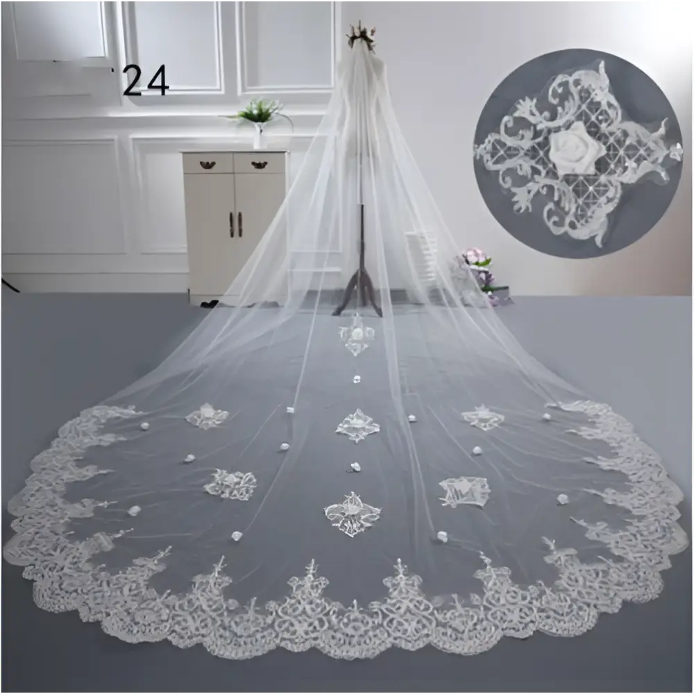 Sparkling Wide Style Bridal Wedding Dress Veil