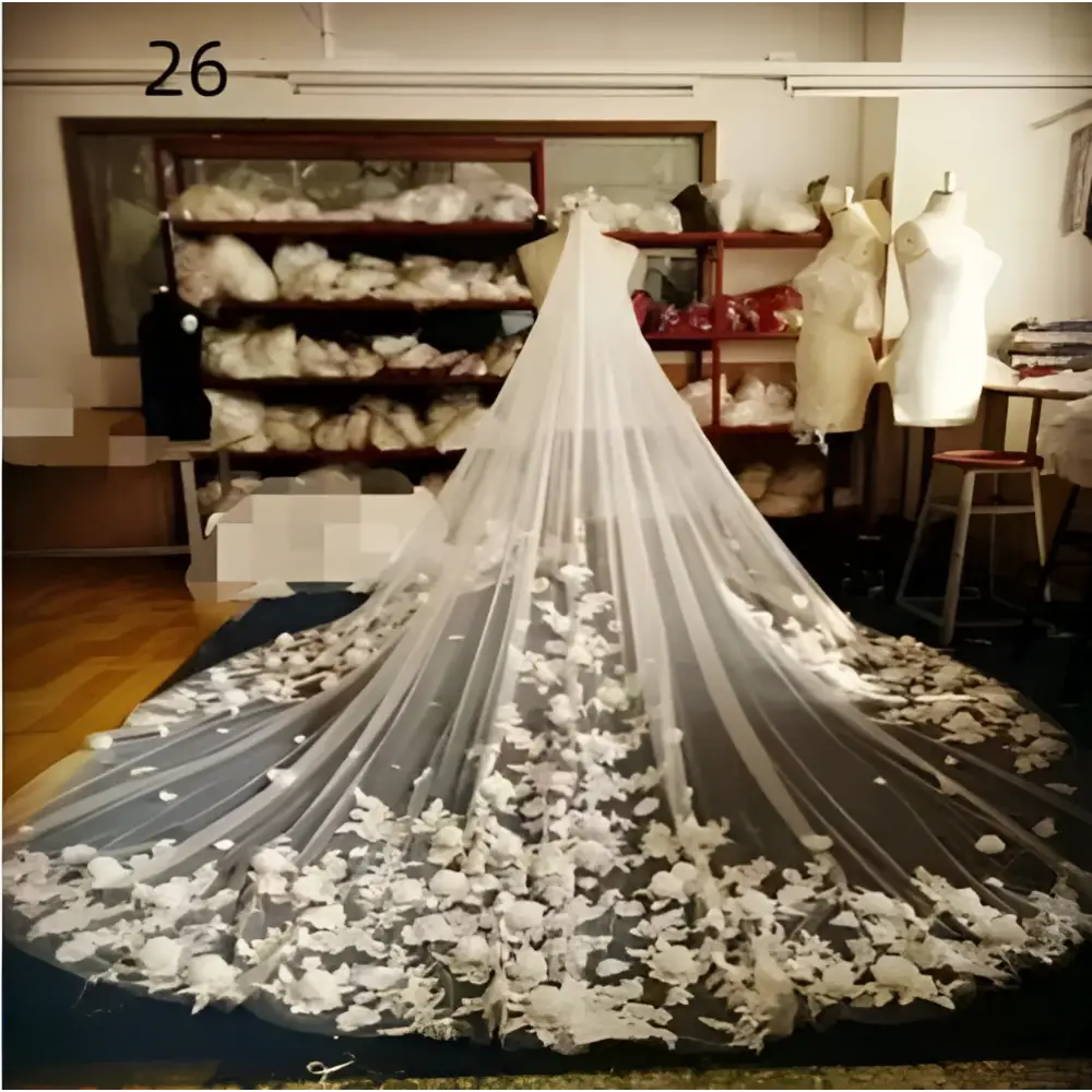 Sparkling Wide Style Bridal Wedding Dress Veil
