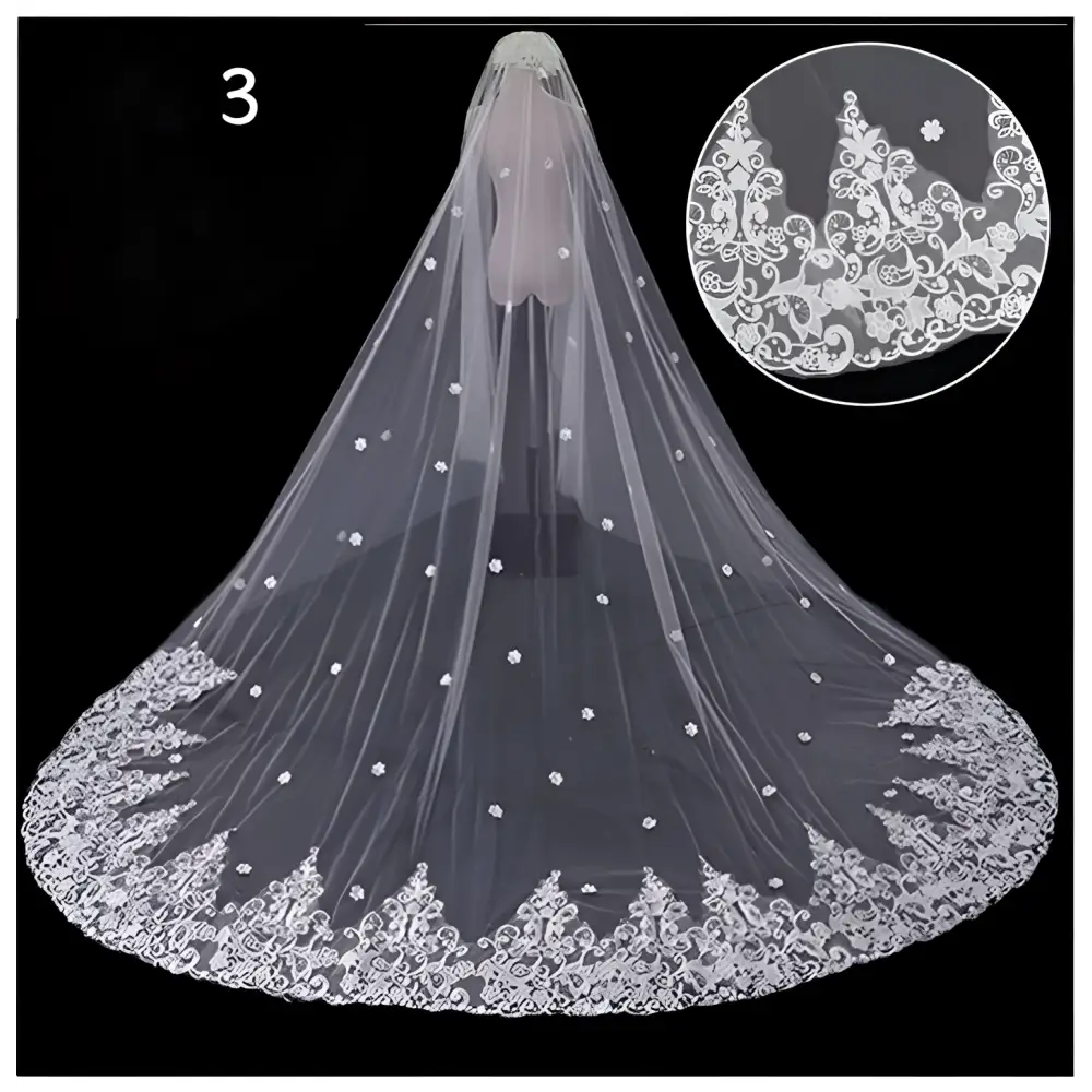 Sparkling Wide Style Bridal Wedding Dress Veil