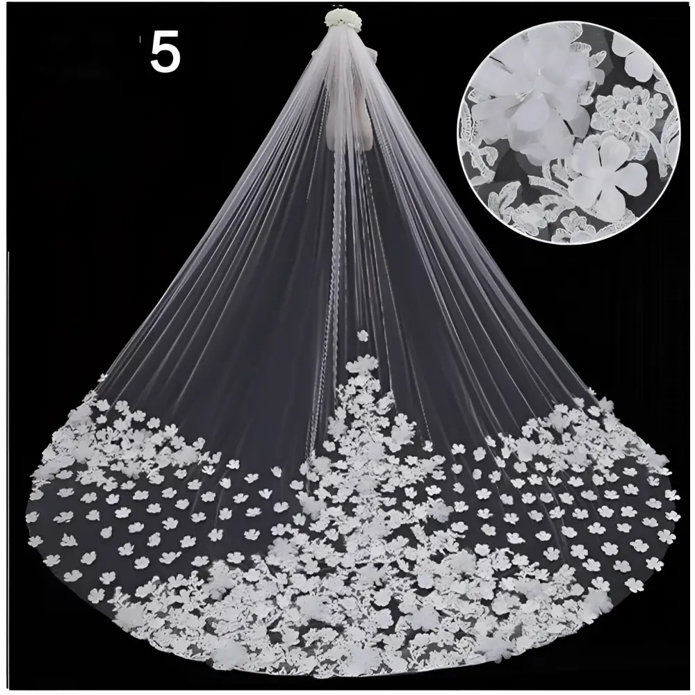 Sparkling Wide Style Bridal Wedding Dress Veil