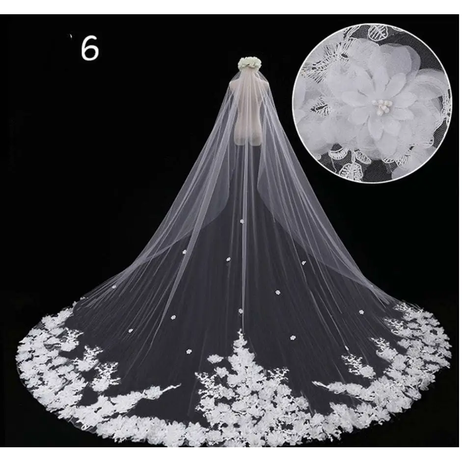 Sparkling Wide Style Bridal Wedding Dress Veil