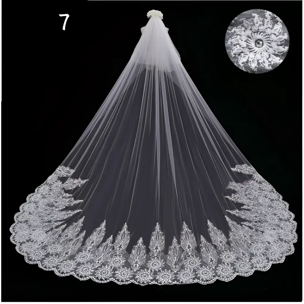 Sparkling Wide Style Bridal Wedding Dress Veil