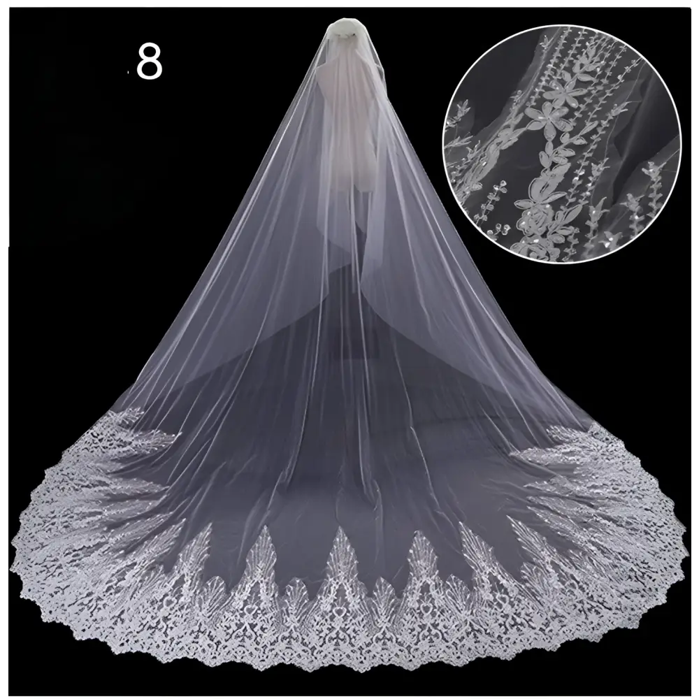 Sparkling Wide Style Bridal Wedding Dress Veil