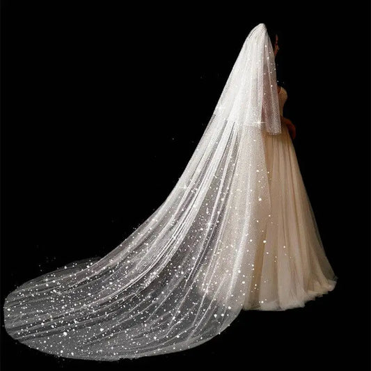 Sparkling Wide Style Bridal Wedding Dress Veil