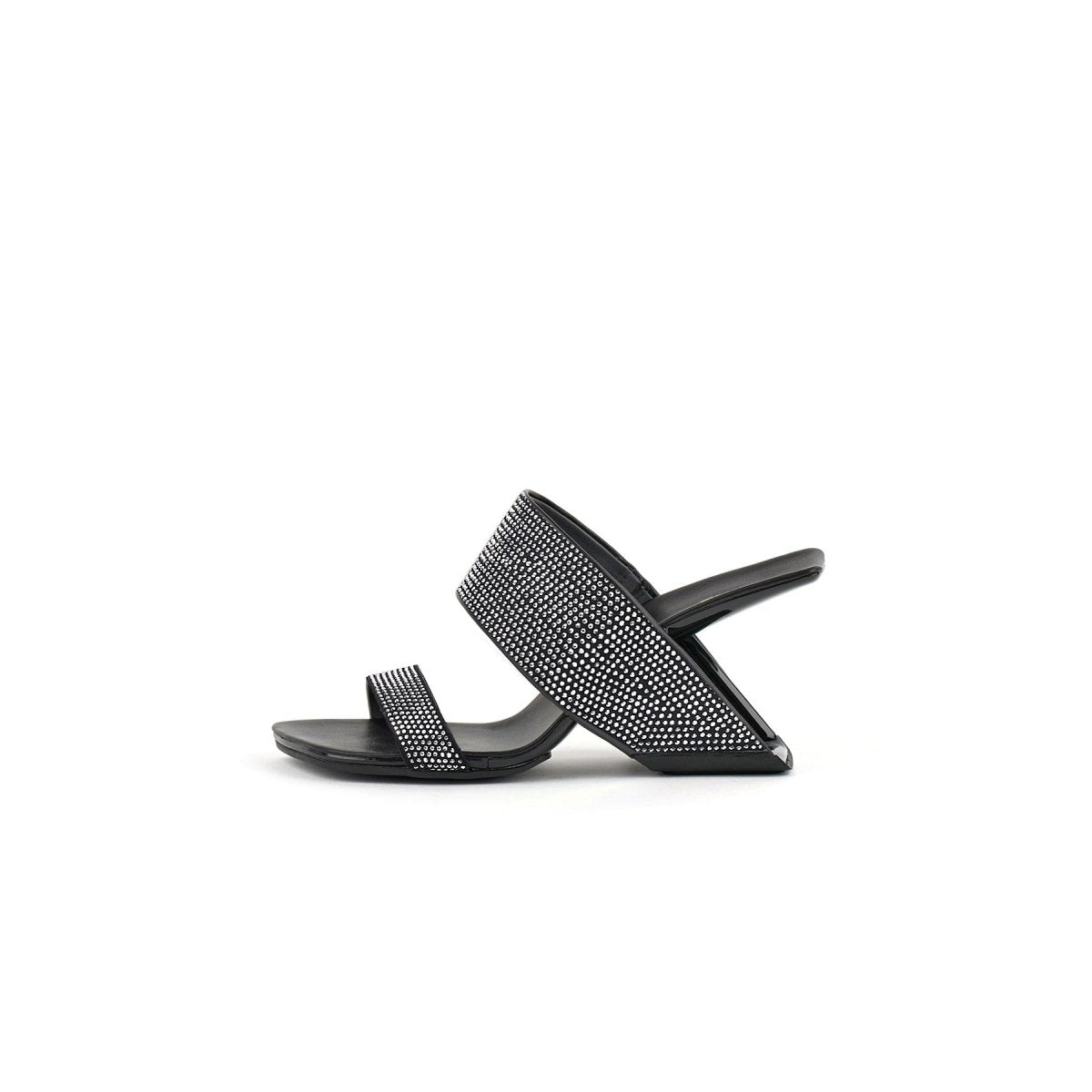 Sparkly Gem-Embellished Hollow Mules-5