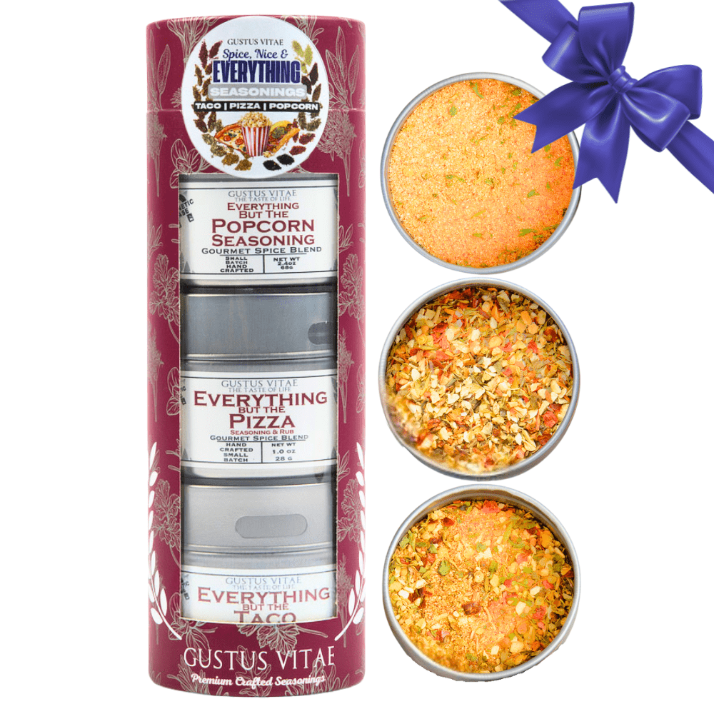 Spice, Nice & Everything Seasonings: Taco, Pizza, Popcorn | Gift Pack Set of 3-0