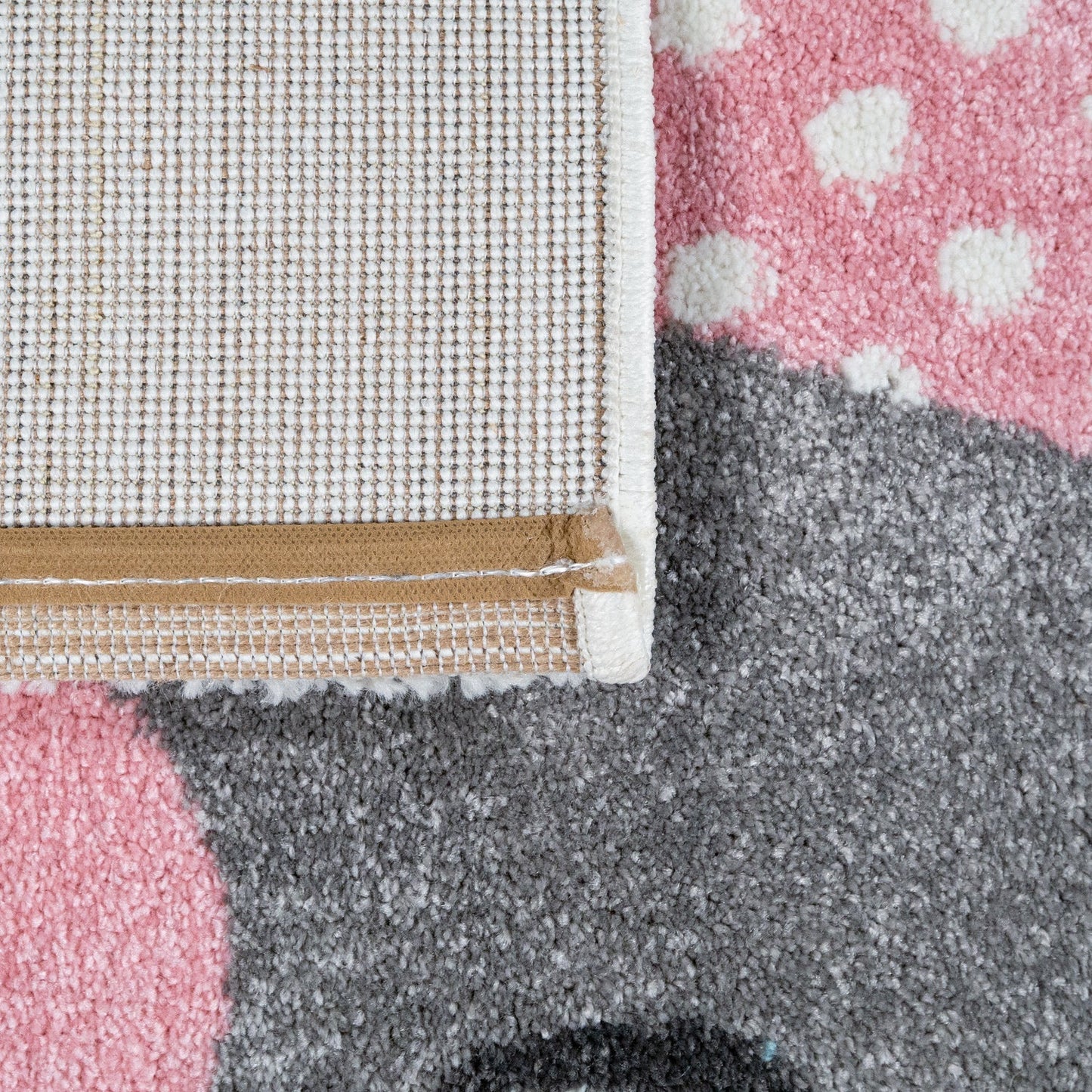 Kids Rug Elaya for Nursery Happy Animals in Cream Pastel-3