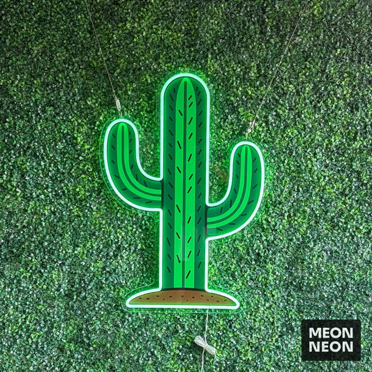 Spiky Cactus Icon LED Neon Sign