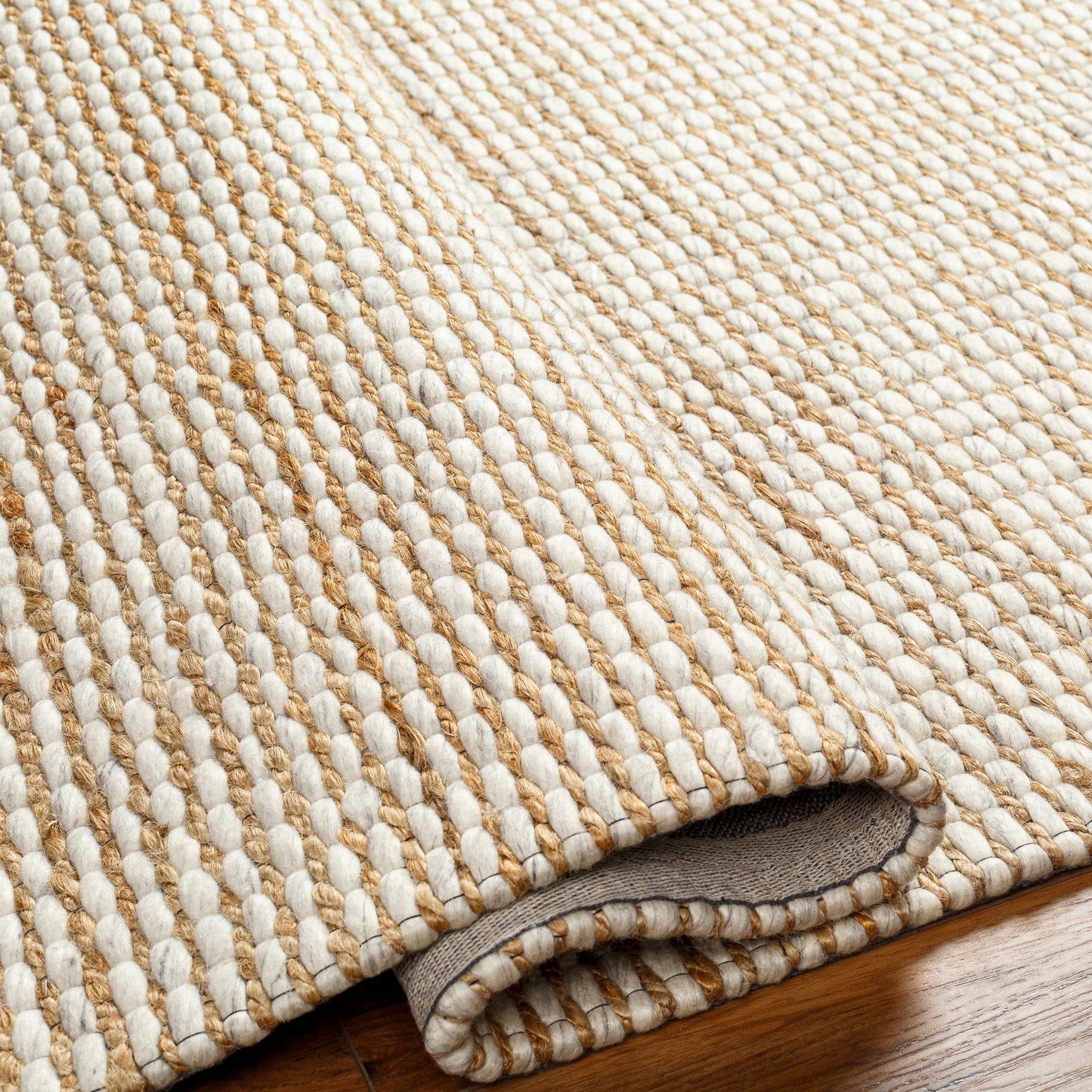Riki Cream Jute-Wool Blend Rug-2