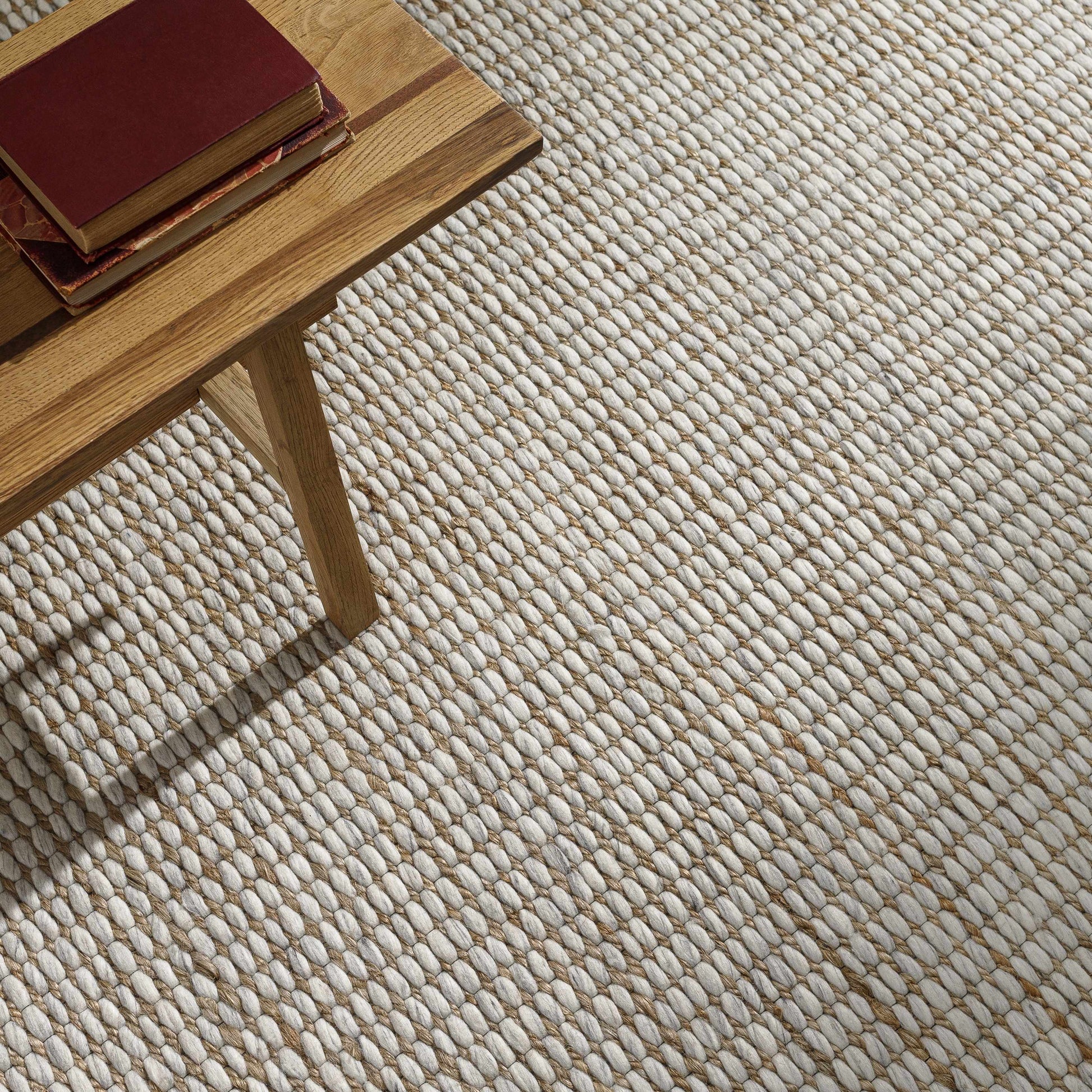 Riki Cream Jute-Wool Blend Rug-3