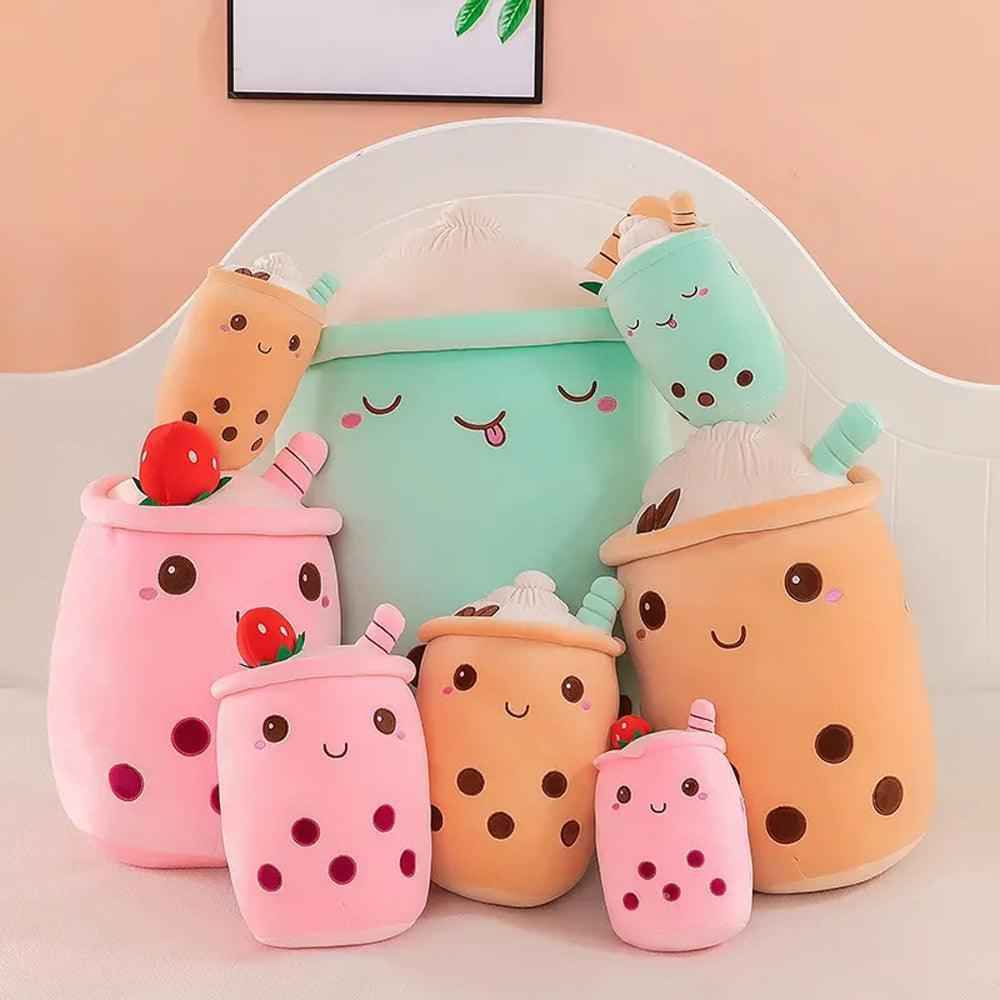 Kawaii Bubble Tea Plushie Strawberry Matcha Boba Toy Gift