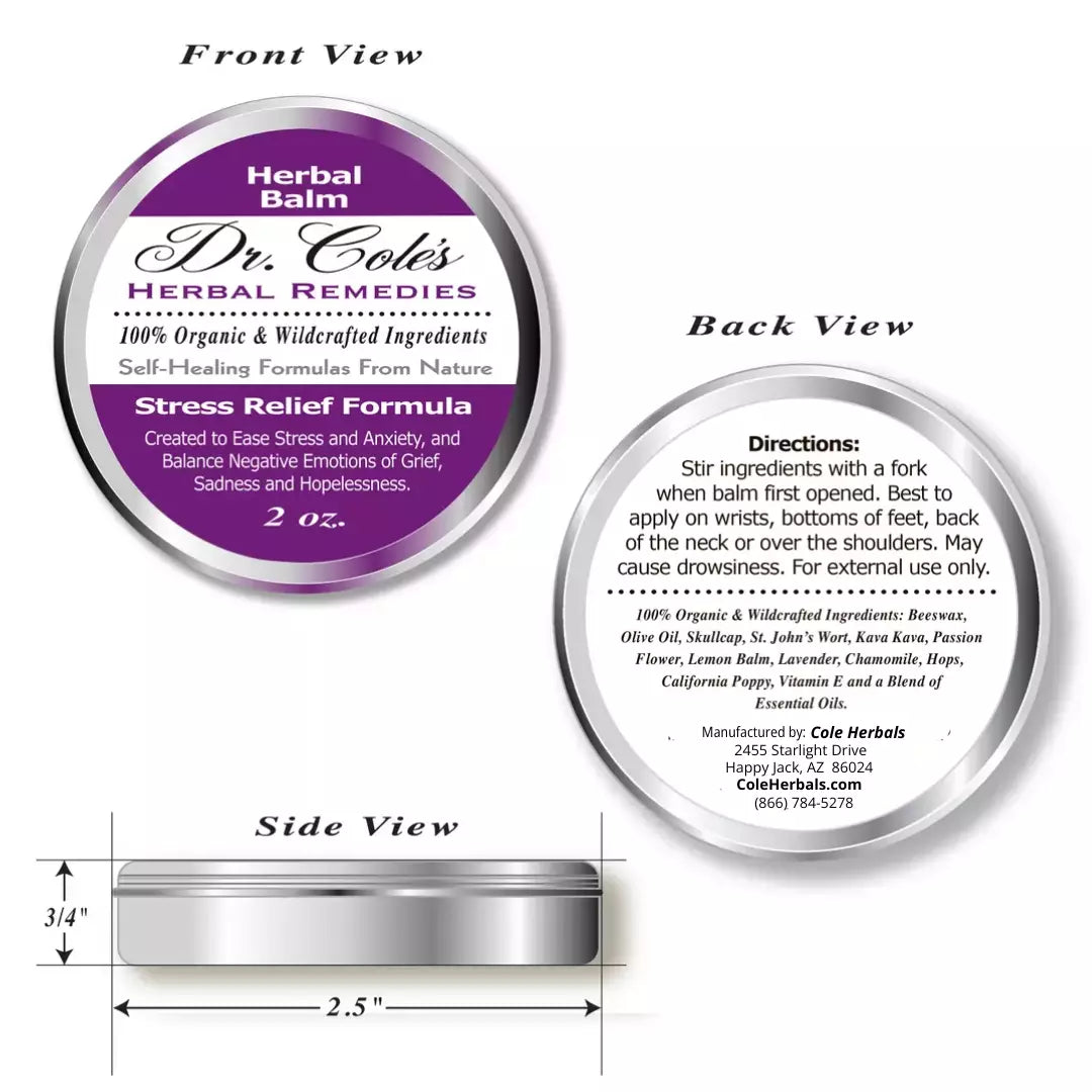 Dr. Cole’s Organic Stress Relief Herbal Balm SixPak-1