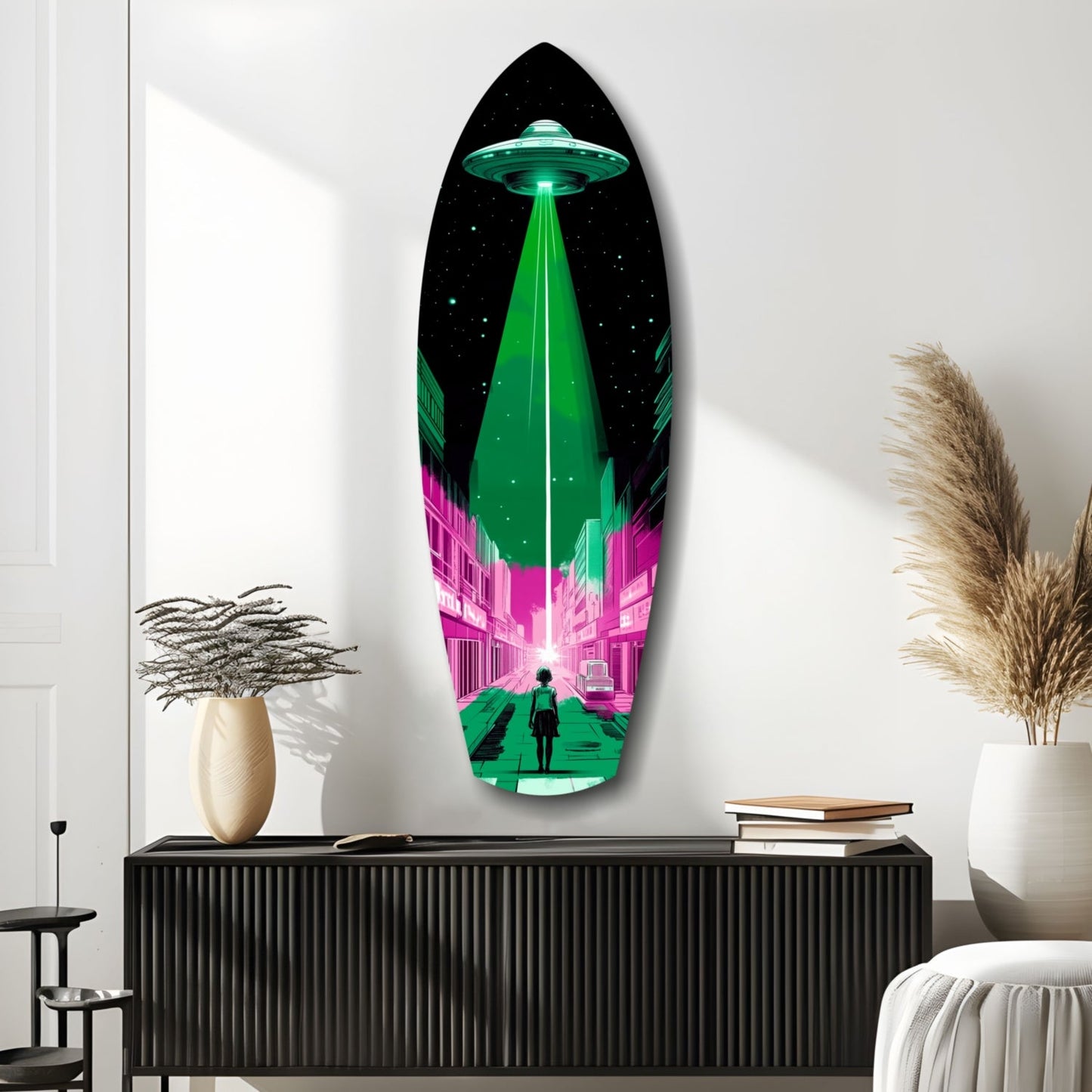 Alien Invade Glass Wall Art