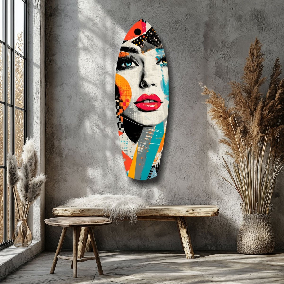 Woman in Style Glass Wall Art