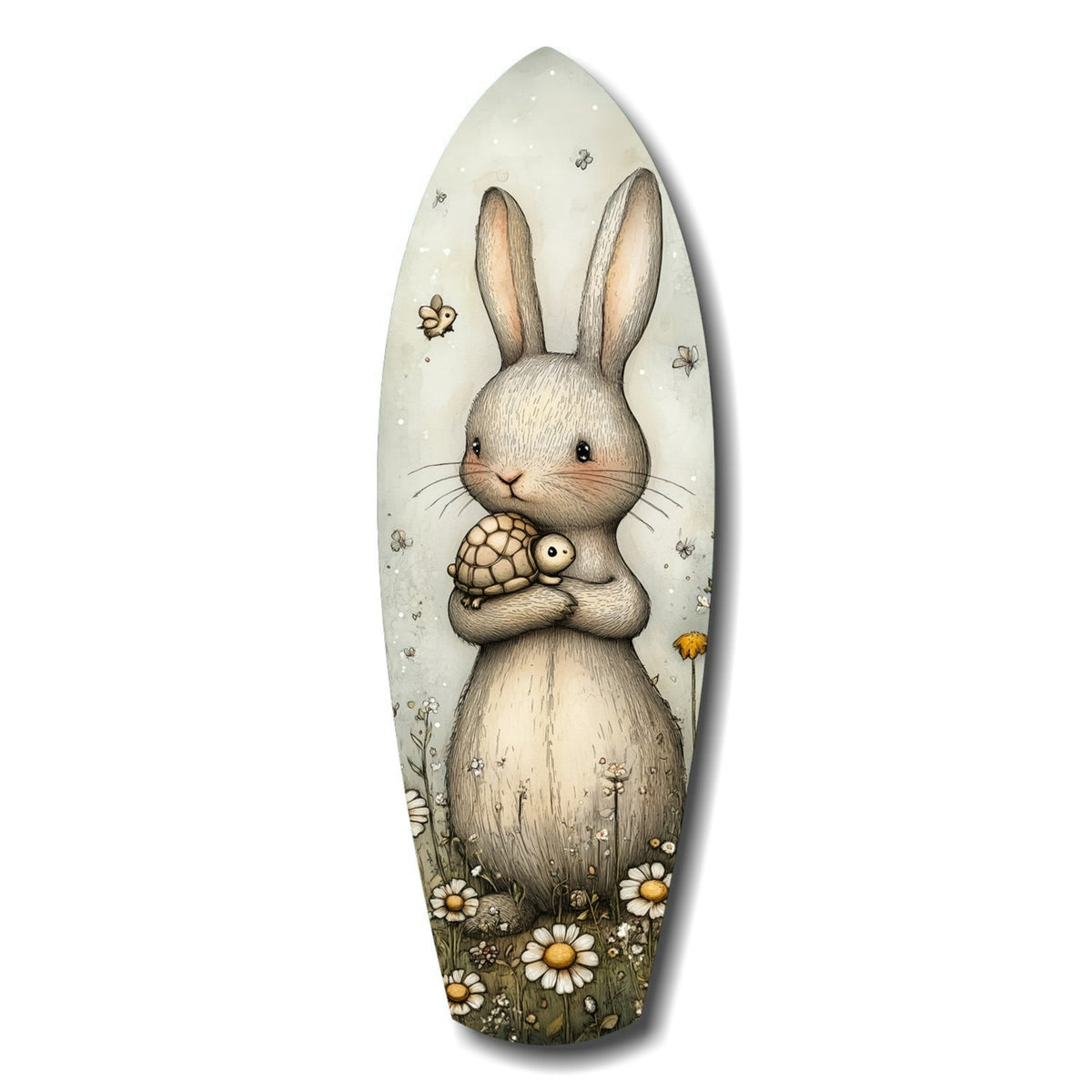 Cute Rabbit Glass Wall Art