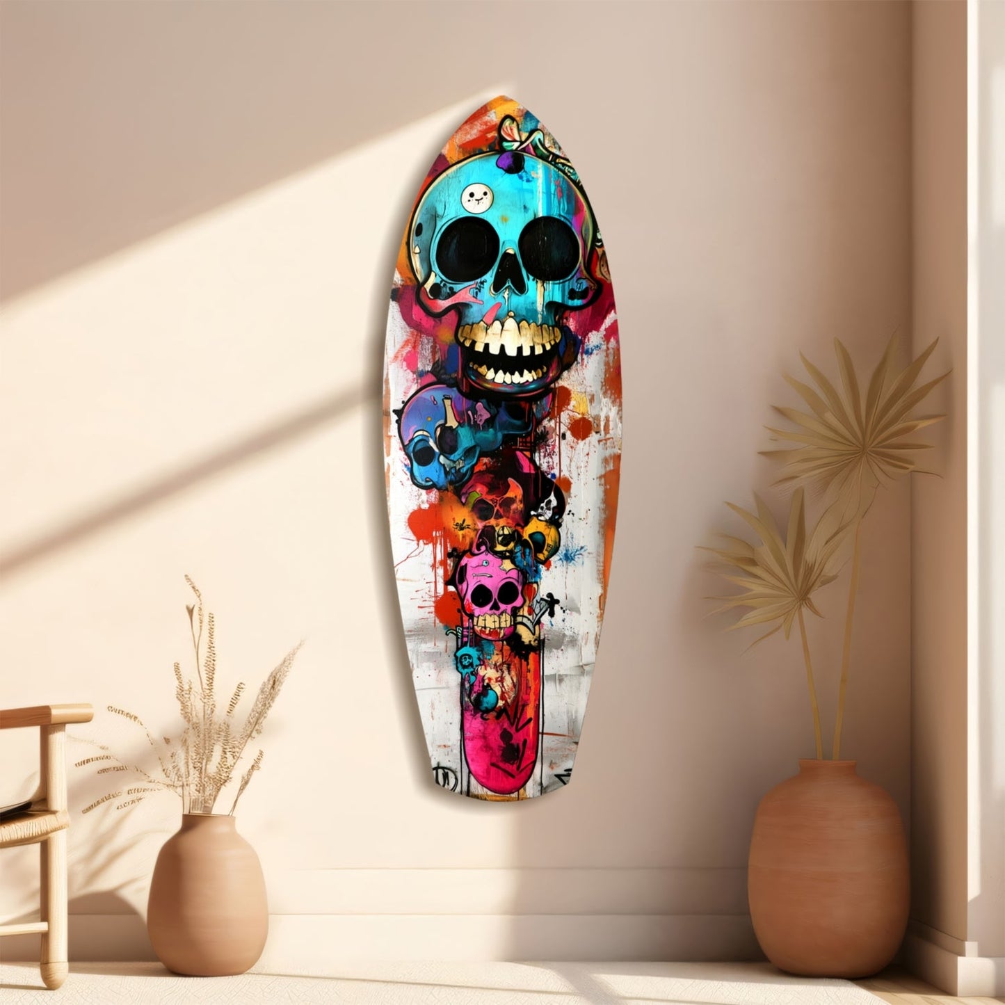 Street Soul Graffiti Skulls Glass Wall Art